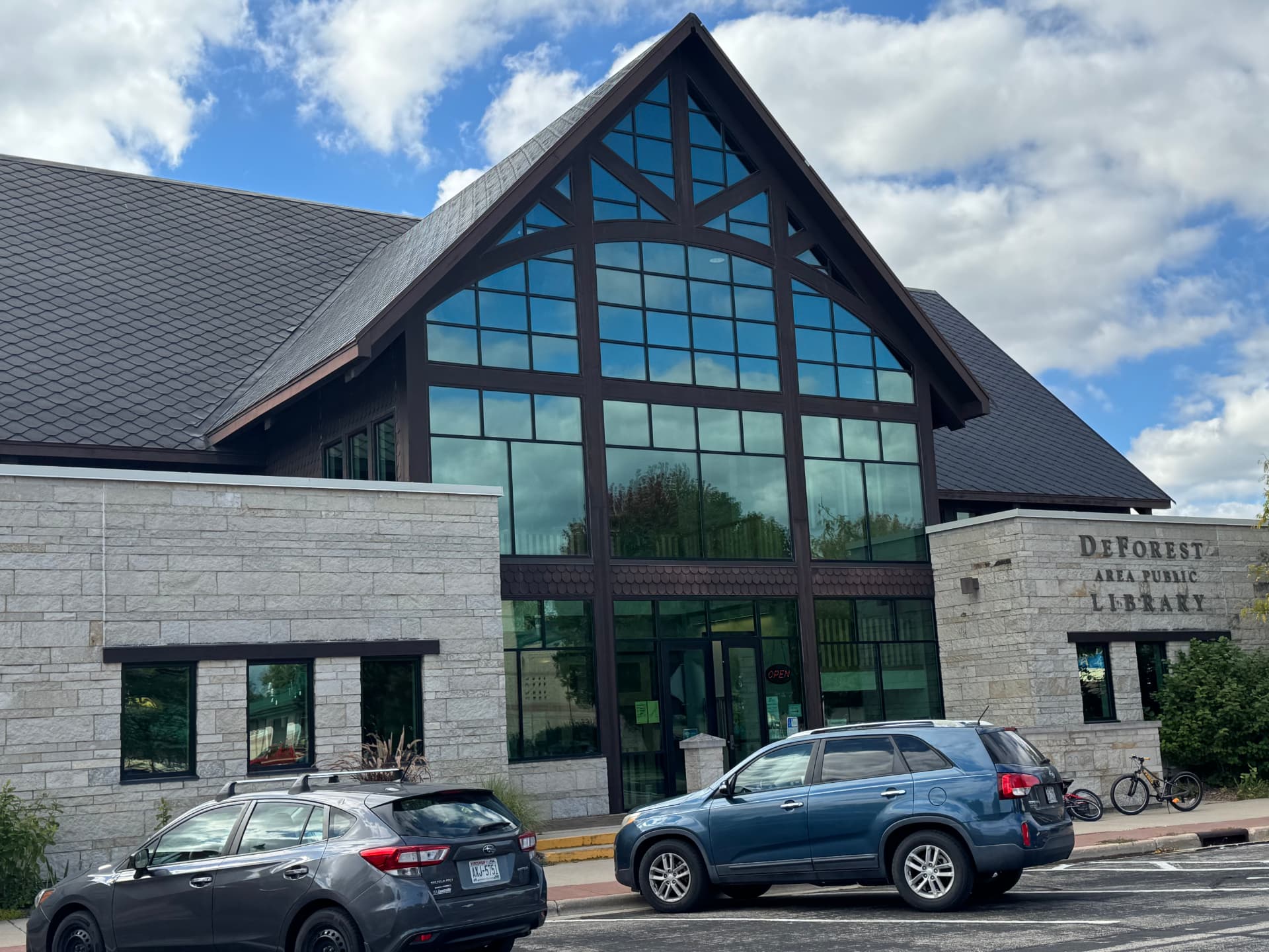 The DeForest Area Public Library on a sunny day
